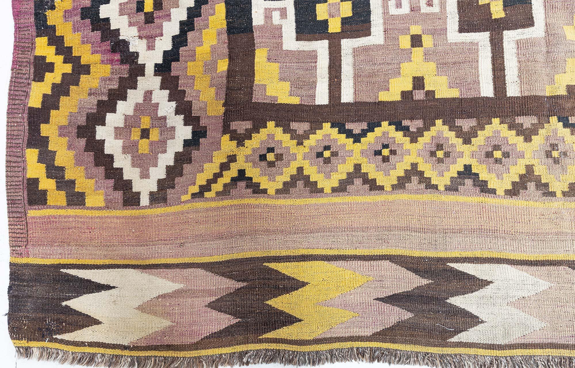 Doris Leslie Blau Vibrant Vintage Afghan Kilim Rug (Afghanisch) im Angebot