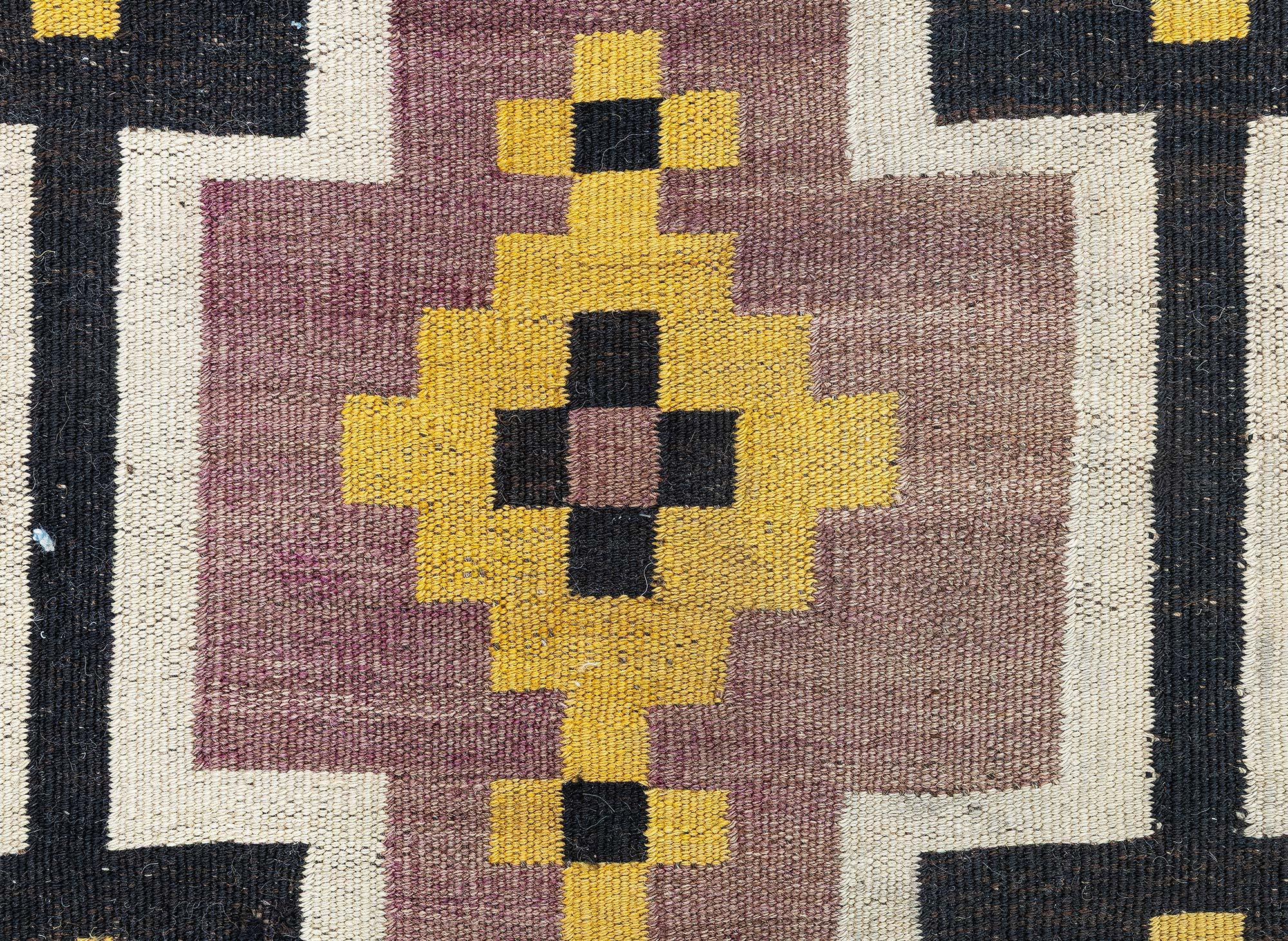 Doris Leslie Blau Vibrant Vintage Afghan Kilim Rug (Wolle) im Angebot
