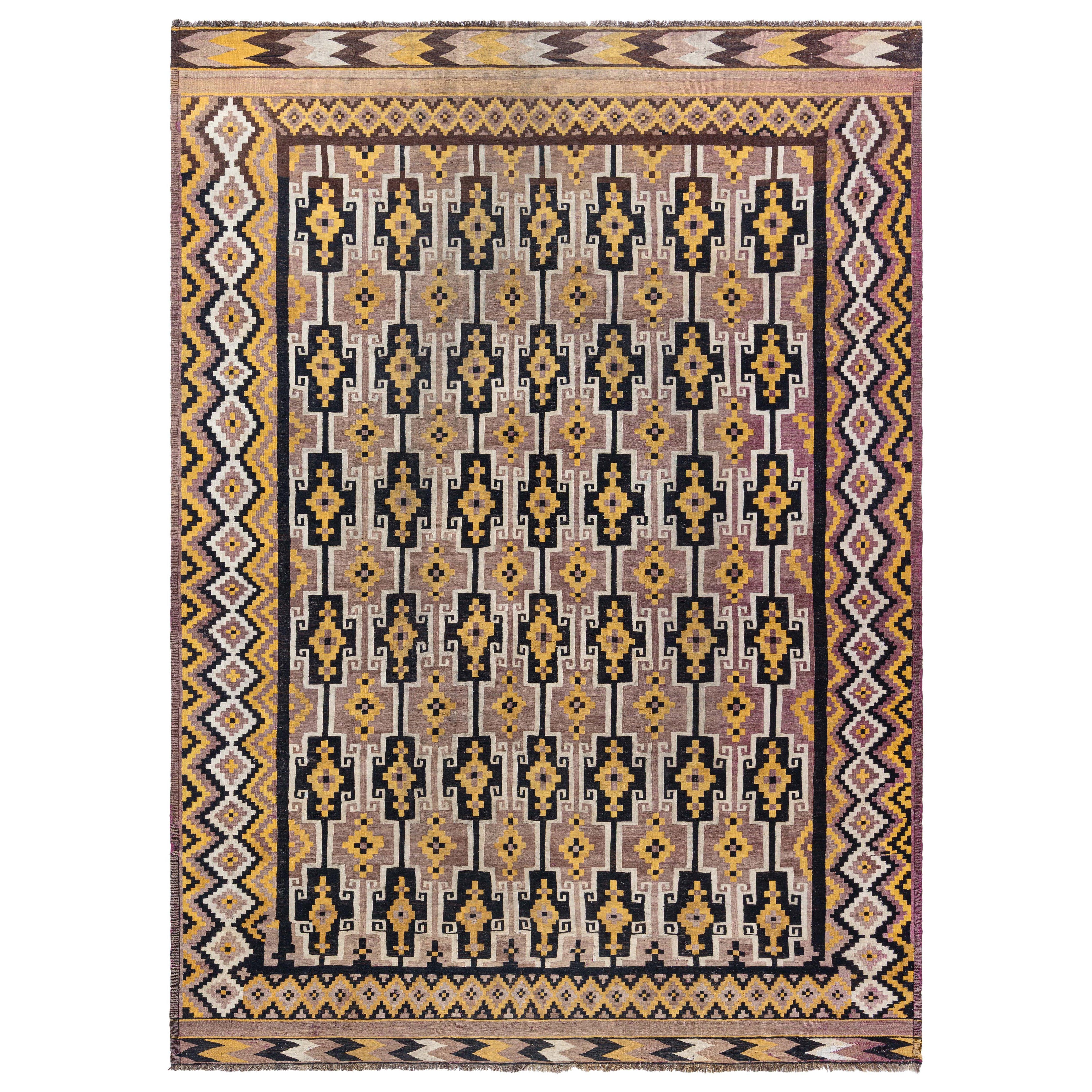 Doris Leslie Blau Vibrant Vintage Afghan Kilim Rug im Angebot