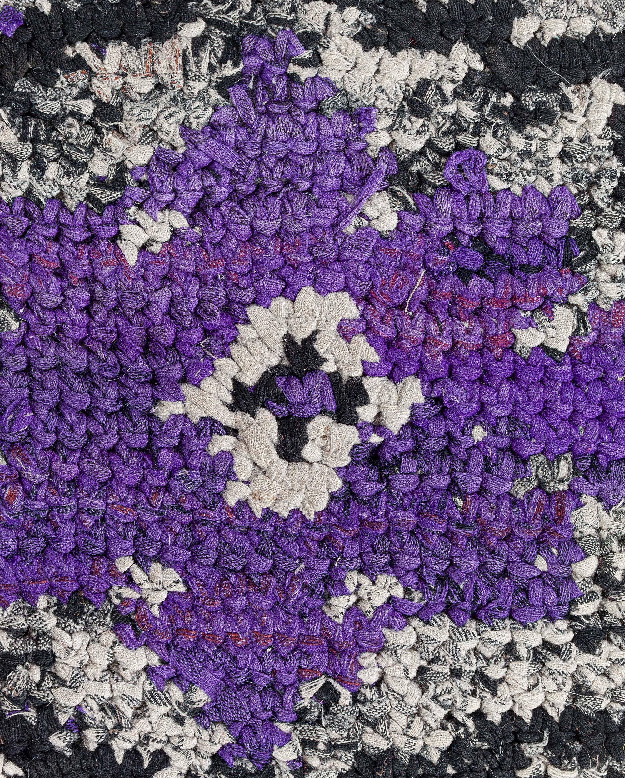 Doris Leslie Blau Vibrant Vintage American Hooked Rug in Purple and Grey For Sale 3