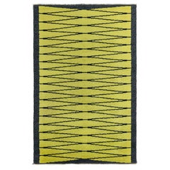 Tappeto Doris Leslie Blau Vibrant Vintage con vello svedese in giallo e carbone