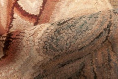 Doris Leslie Blau – Vintage-Teppich im amerikanischen Art-déco-Stil mit Blumenmuster, in zartem Beige, handgeknüpft