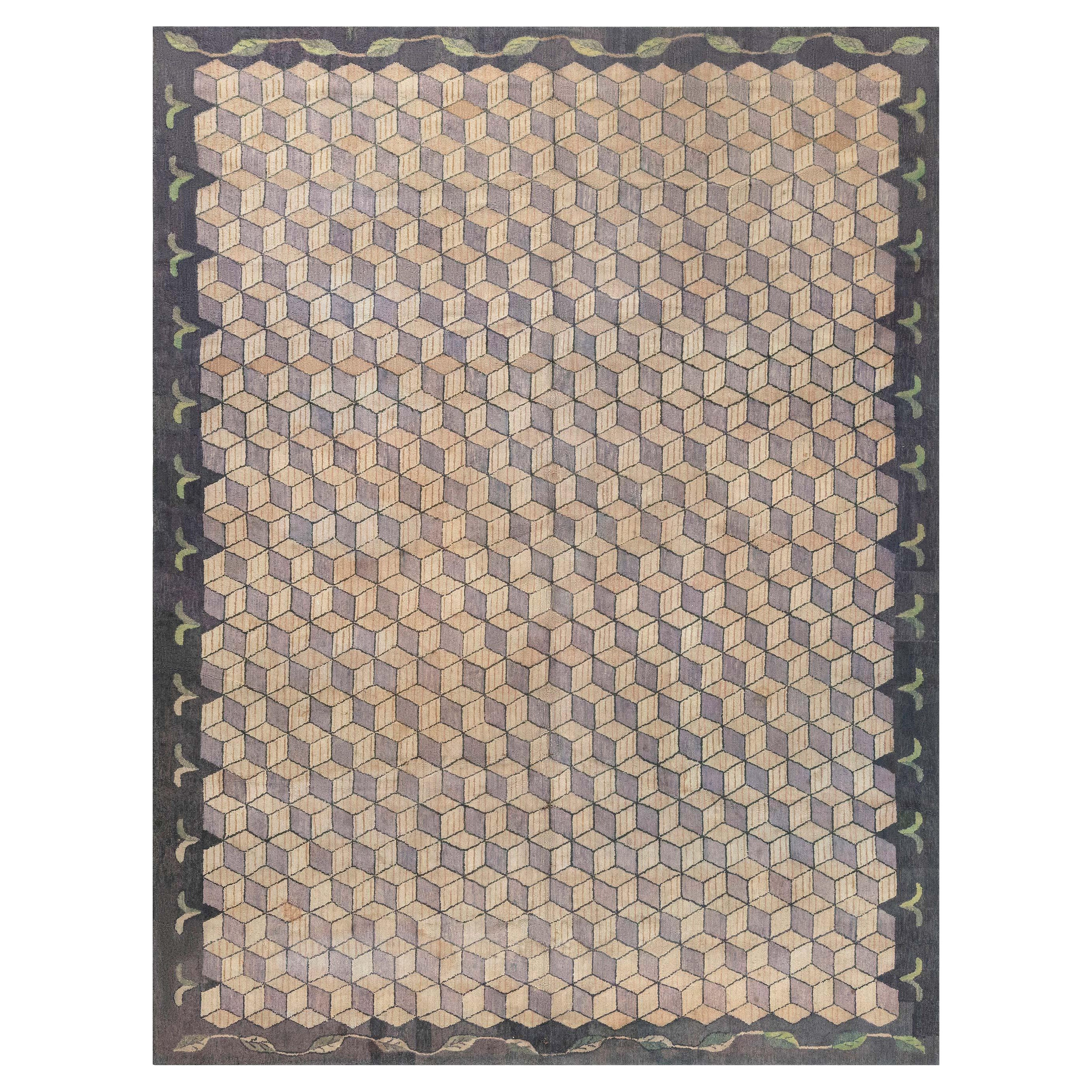 Tappeto Geometrico Annodato Americano Doris Leslie Blau in vendita