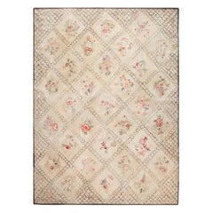 Doris Leslie Blau Vintage American Hooked Rug with Floral Medallions