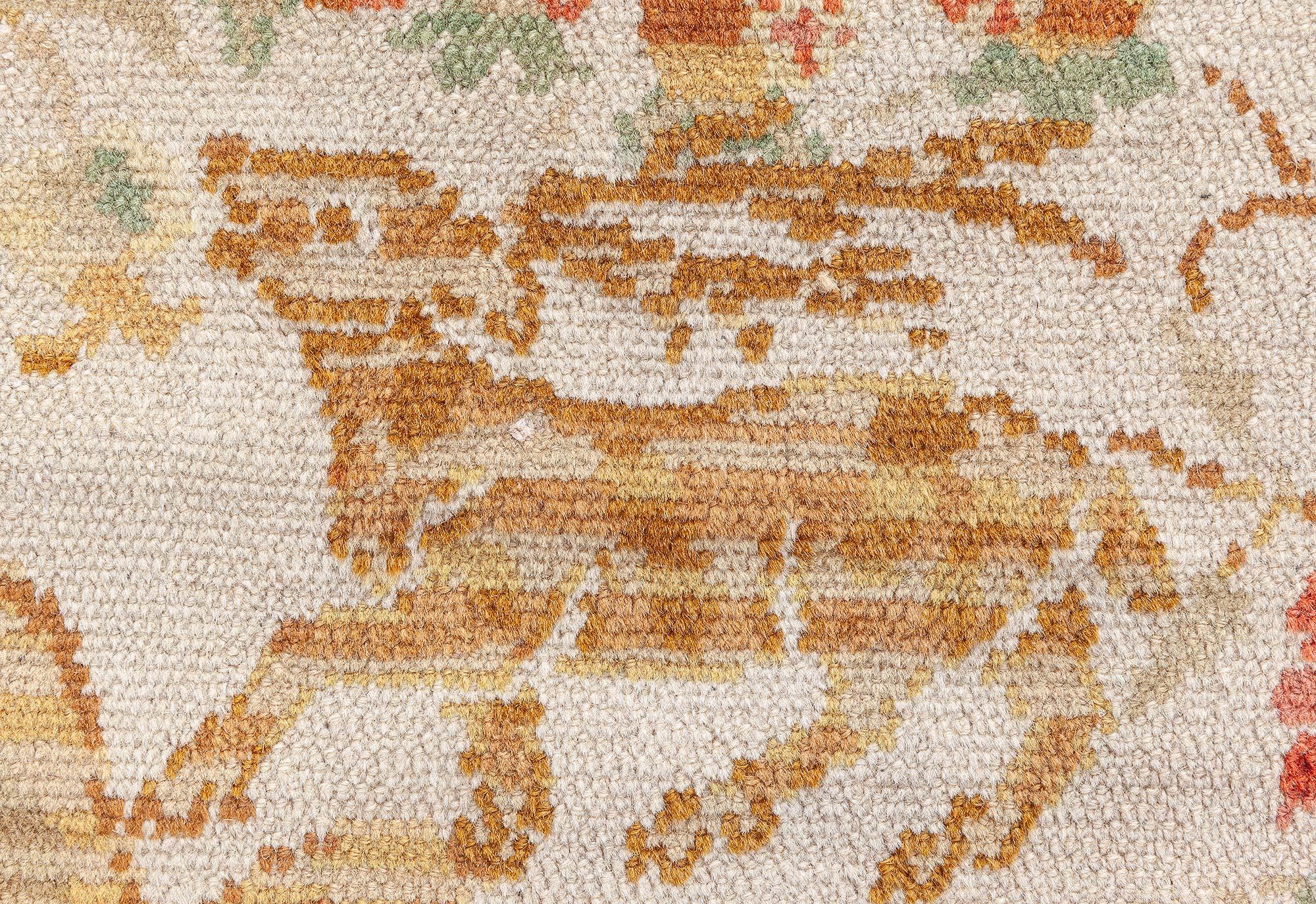 Mid-Century Modern Doris Leslie Blau Vintage Animal Design Spanish Handmade Wool Rug For Sale