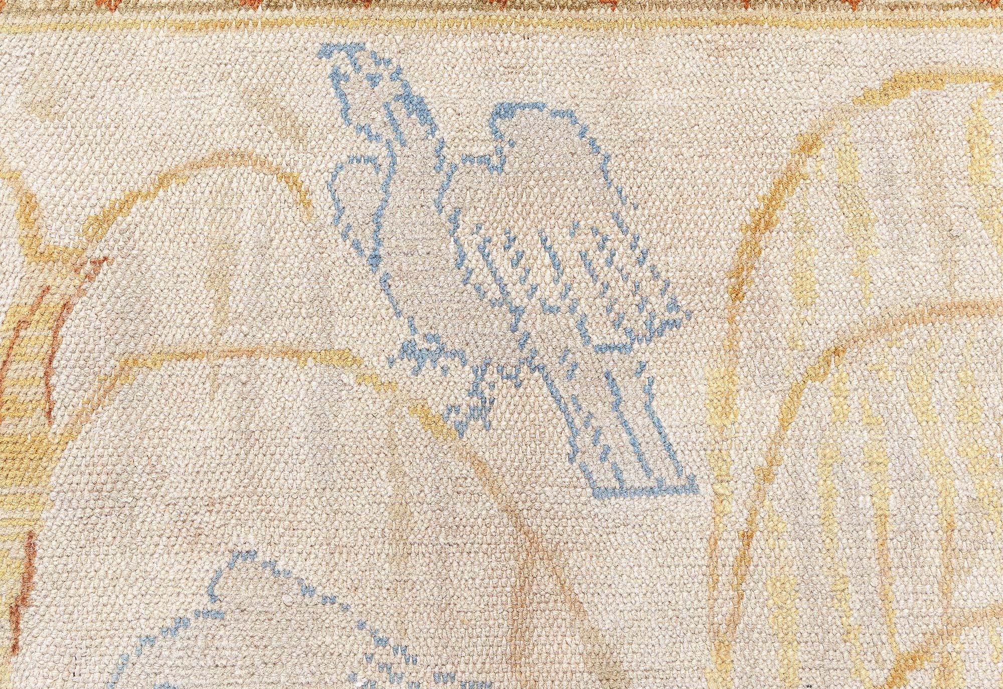Hand-Knotted Doris Leslie Blau Vintage Animal Design Spanish Handmade Wool Rug For Sale