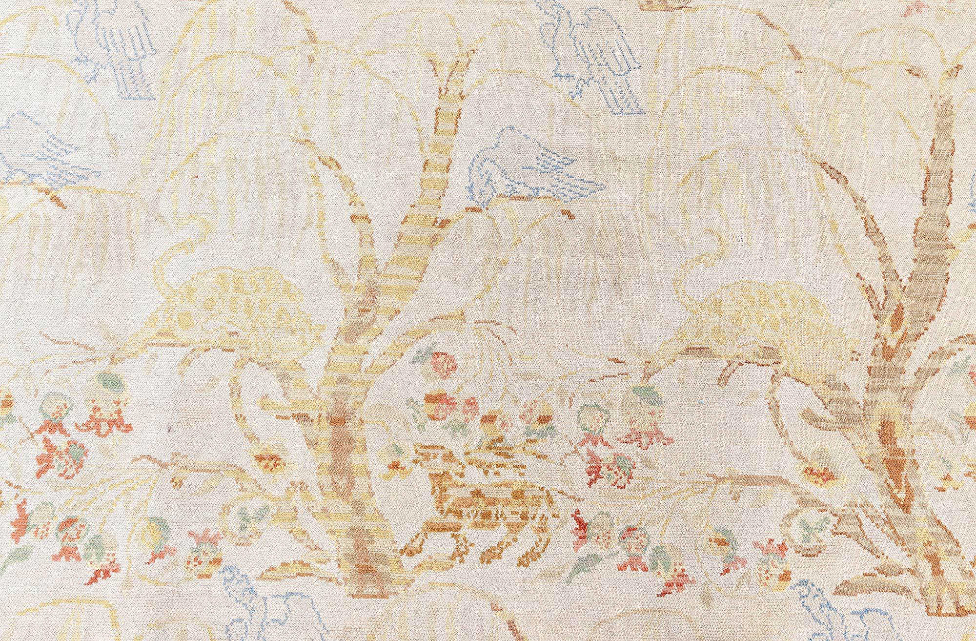Doris Leslie Blau Vintage Animal Design Spanish Handmade Wool Rug For Sale 1