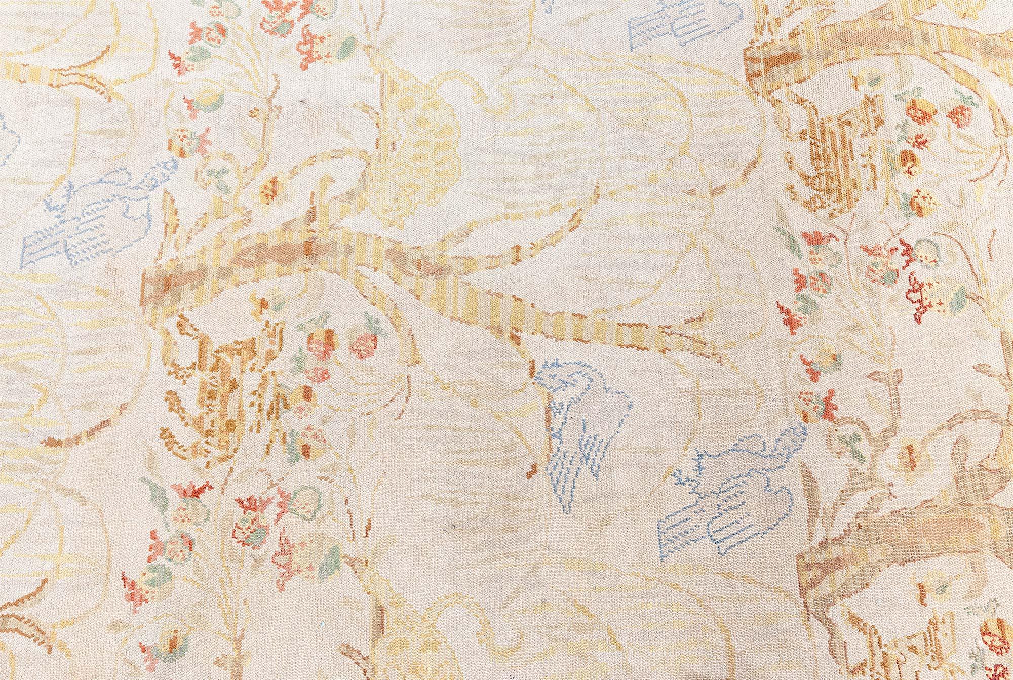 Doris Leslie Blau Vintage Animal Design Spanish Handmade Wool Rug For Sale 2