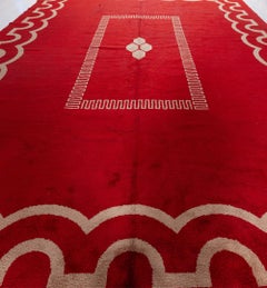 Doris Leslie Blau Vintage Art Deco Crimson Carpet Attributed To Jacques Adnet