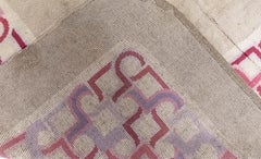 Doris Leslie Blau Vintage Art Deco Geometric Gray Carpet (Size Adjusted)