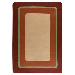 Tappeto vintage Art Déco di Doris Leslie Blau, con motivi geometrici, color beige chiaro e ruggine