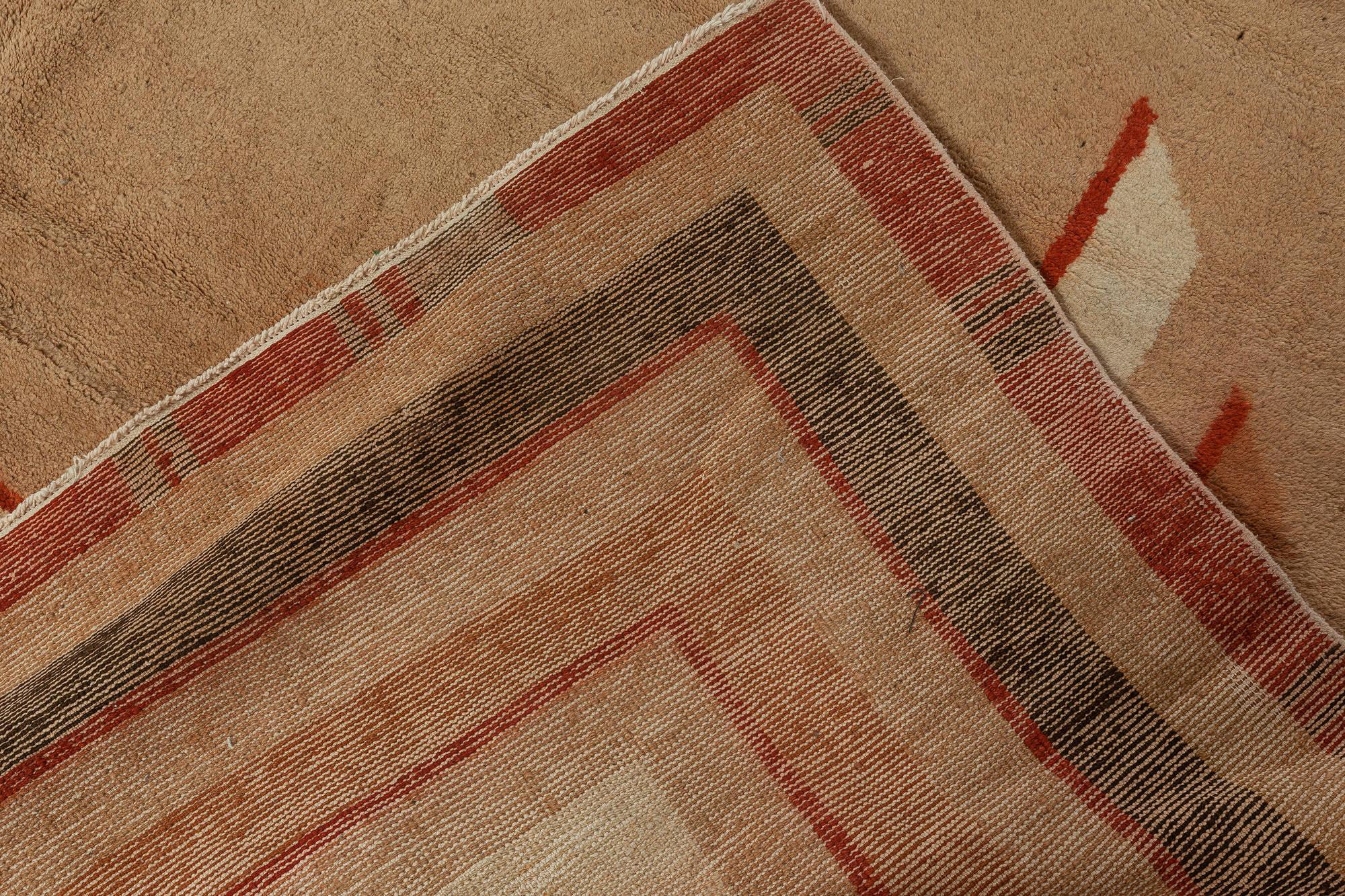 Doris Leslie Blau Alfombra Vintage Art Decó de lana tejida a mano en venta 1