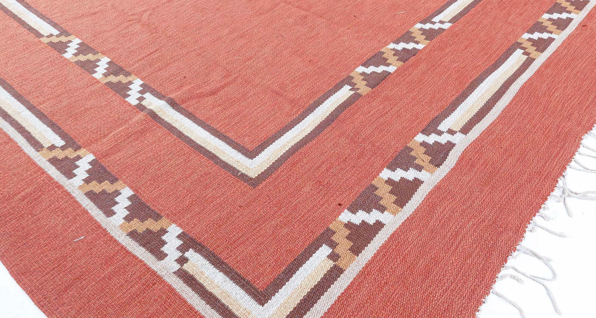 Hand-Woven Doris Leslie Blau Vintage Art Deco Swedish Flat Weave Rug For Sale