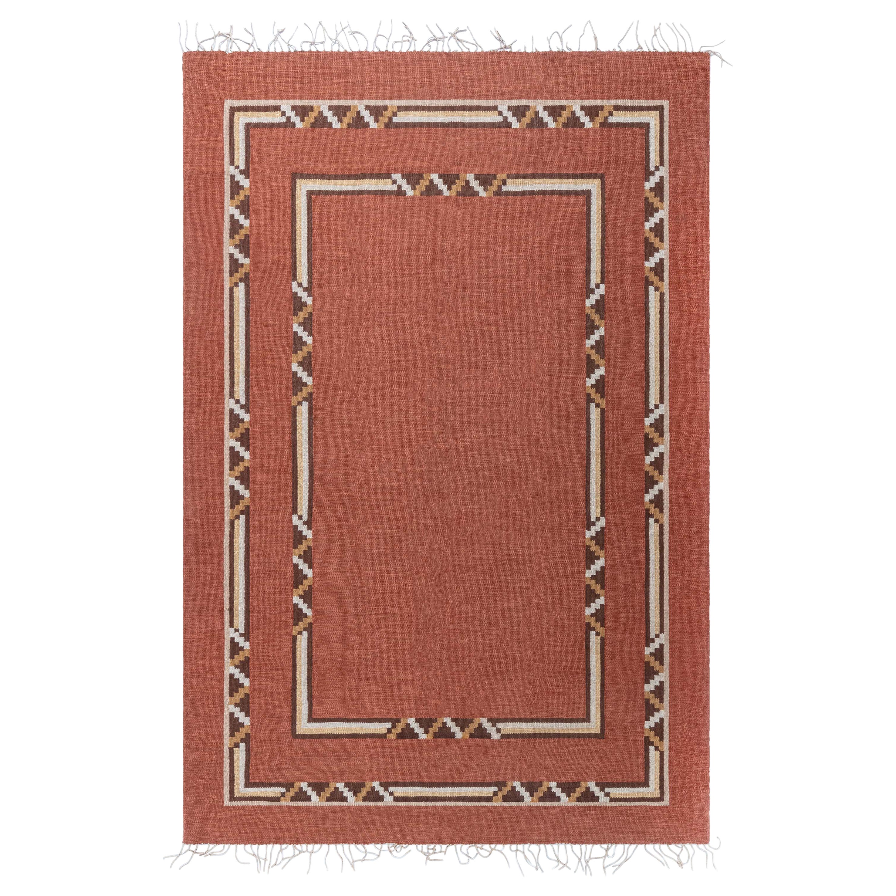 Doris Leslie Blau Vintage Art Deco Swedish Flat Weave Rug For Sale