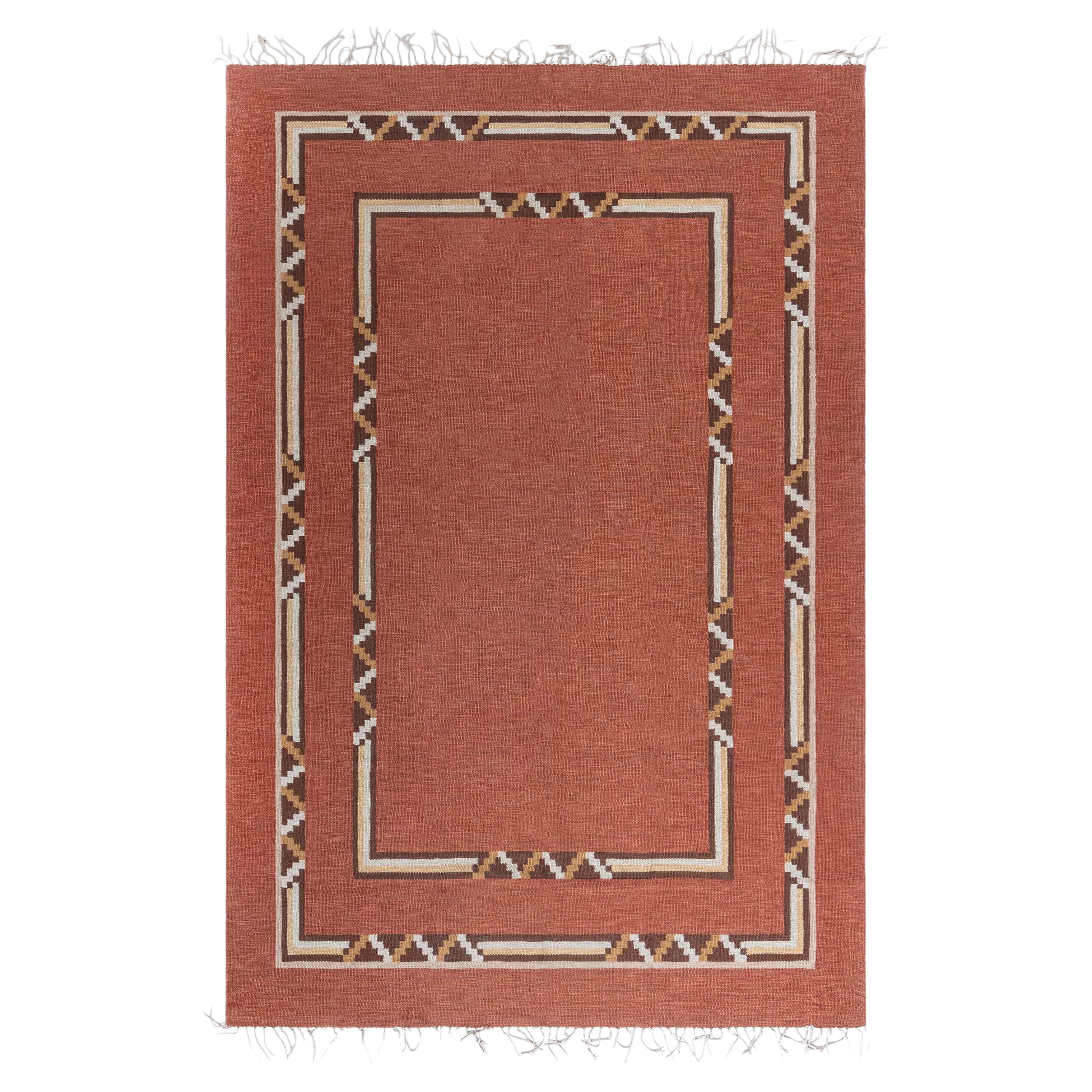 Doris Leslie Blau Vintage Art Deco Swedish Flat Weave Rug