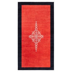 Doris Leslie Blau Vintage Art Nouveau Geometric Crimson With Midnight Rug Dutch