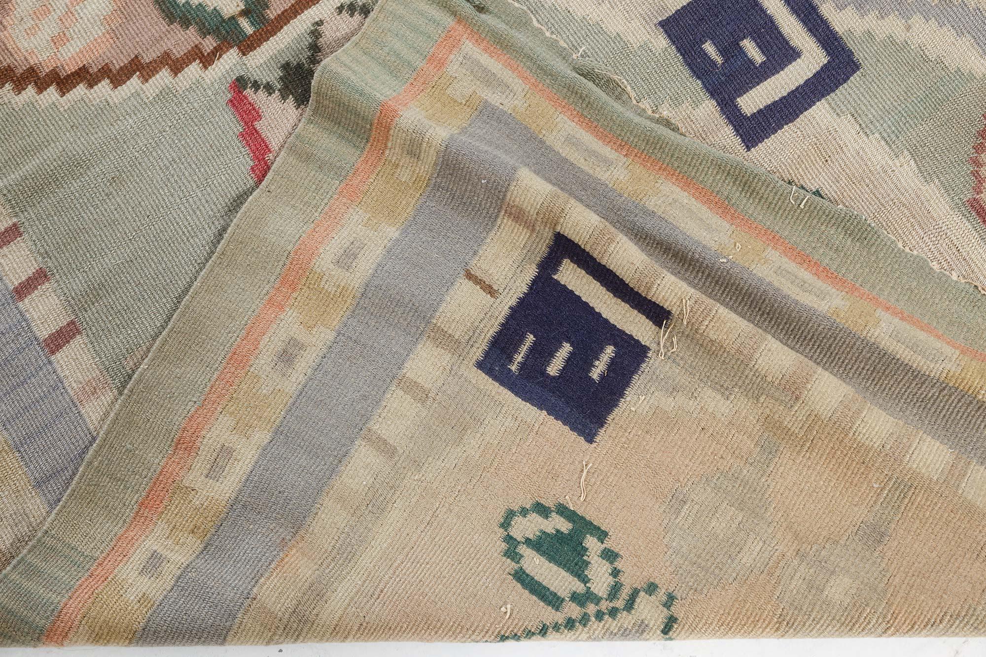 Doris Leslie Blau Vintage Bessarabian Abstract Handmade Rug For Sale 1