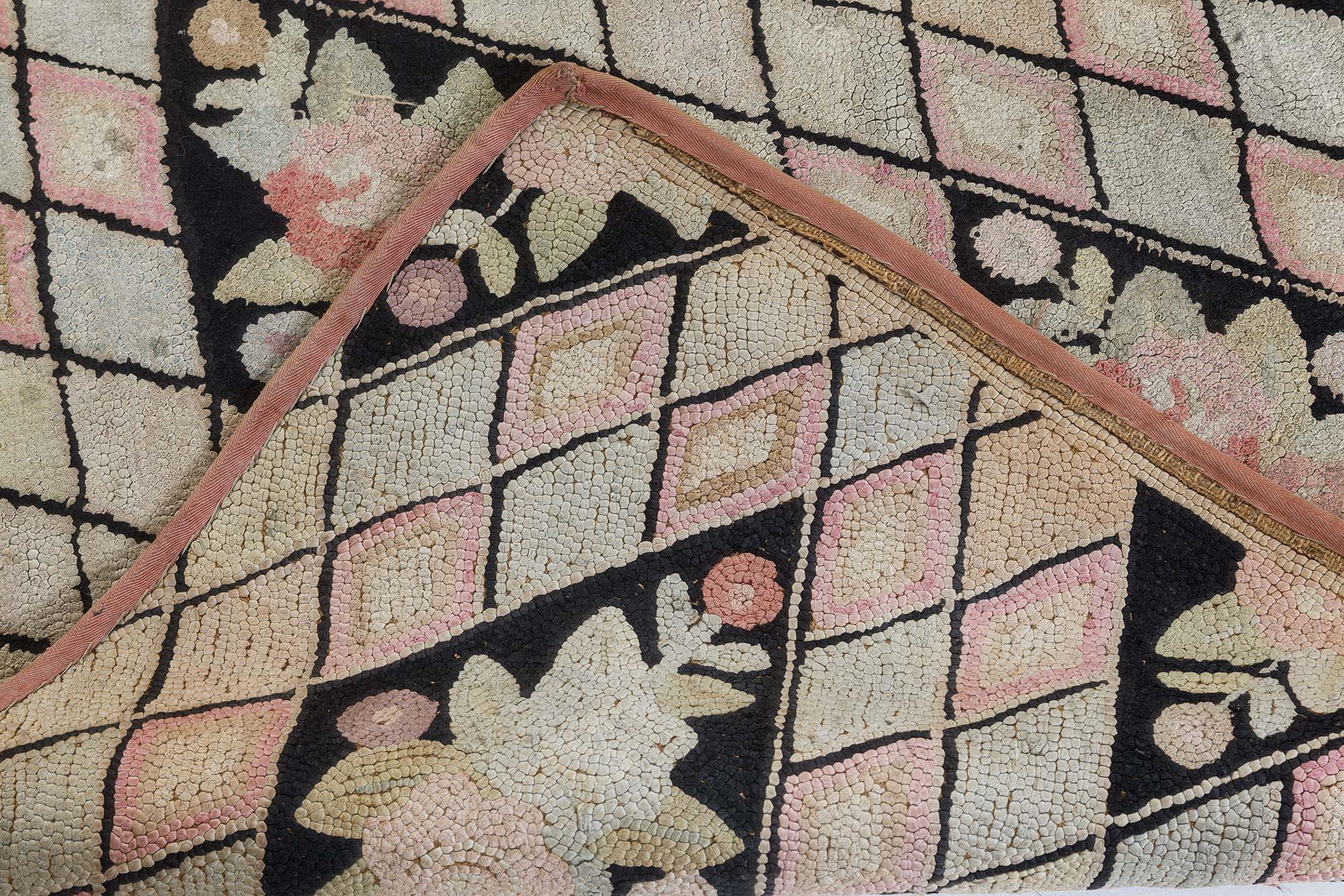 20th Century Doris Leslie Blau Vintage Botanic Hooked Rug For Sale