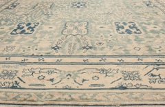 Doris Leslie Blau Vintage Chinese Abstract Cream Beige Hand-Knotted Wool Rug