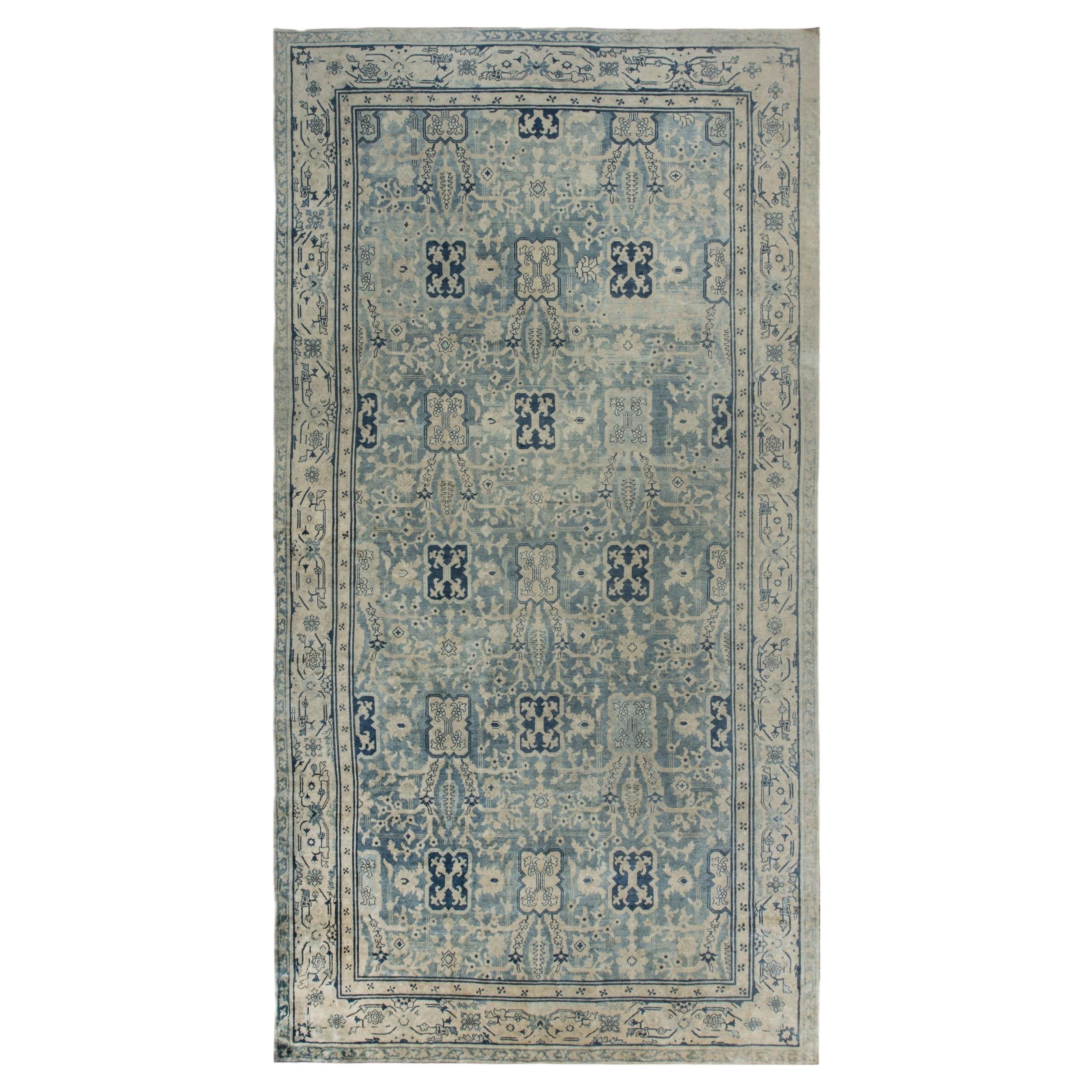 Doris Leslie Blau Vintage Chinese Abstract Cream Beige Hand-Knotted Wool Rug