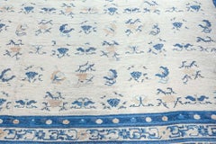 Doris Leslie Blau Vintage Chinese Abstract Light Beige Hand-Knotted Wool Carpet