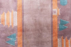 Doris Leslie Blau Vintage Chinese Abstract Pale Sand Hand-Knotted Wool Carpet