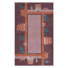 Doris Leslie Blau Vintage Chinese Abstract Pale Sand Hand-Knotted Wool Carpet