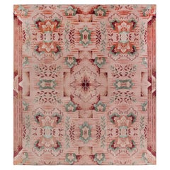 Doris Leslie Blau Vintage Chinese Art Deco Abstract Dusty Pink Hand-Knotted Rug
