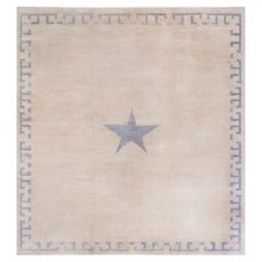 Tappeto vintage cinese in stile Art Déco di Doris Leslie Blau, con motivi astratti, di grandi dimensioni, color beige chiaro