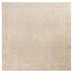 Doris Leslie Blau Vintage Chinese Art Deco Beige Carpet (Size Adjusted)