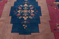 Doris Leslie Blau Vintage Chinese Art Deco Floral Cream Beige Hand-Knotted Rug