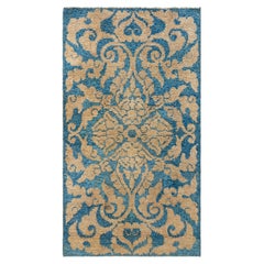 Doris Leslie Blau Vintage Chinese Art Deco Floral Warm Tan And Blue Carpet