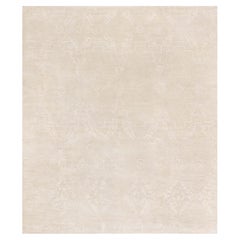 Tappeto vintage cinese in stile Art Déco con motivi geometrici color crema-beige di Doris Leslie Blau (frammento)