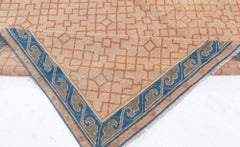 Doris Leslie Blau Vintage Chinese Art Deco Geometric Light Beige Carpet