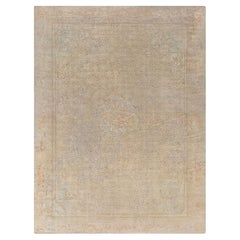 Doris Leslie Blau Vintage Chinese Art Deco Geometric Oversized Light Beige Rug
