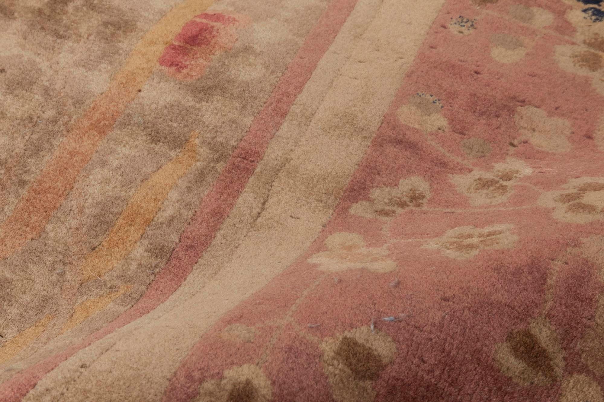 Doris Leslie Blauer chinesischer Art déco-Teppich im Vintage-Stil (Handgewebt) im Angebot