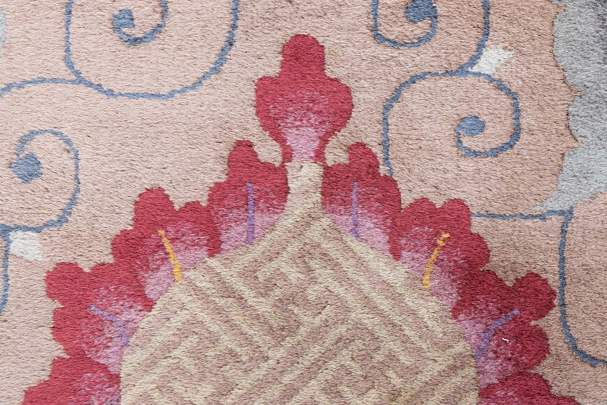 20th Century Doris Leslie Blau Vintage Chinese Art Deco Rug For Sale