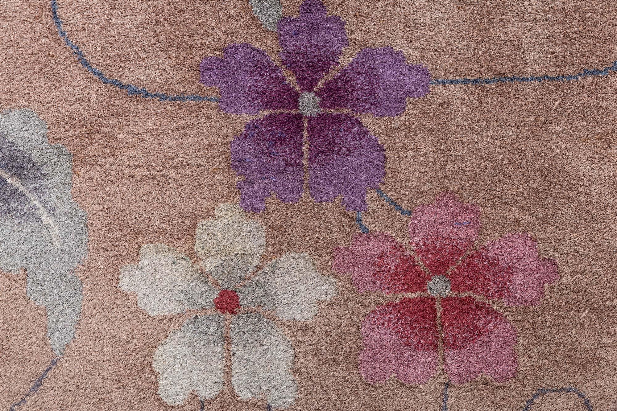 Wool Doris Leslie Blau Vintage Chinese Art Deco Rug For Sale