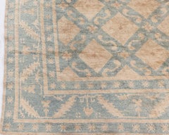 Doris Leslie Blau Vintage Chinese Art Deco Rug in Celadon and Ivory