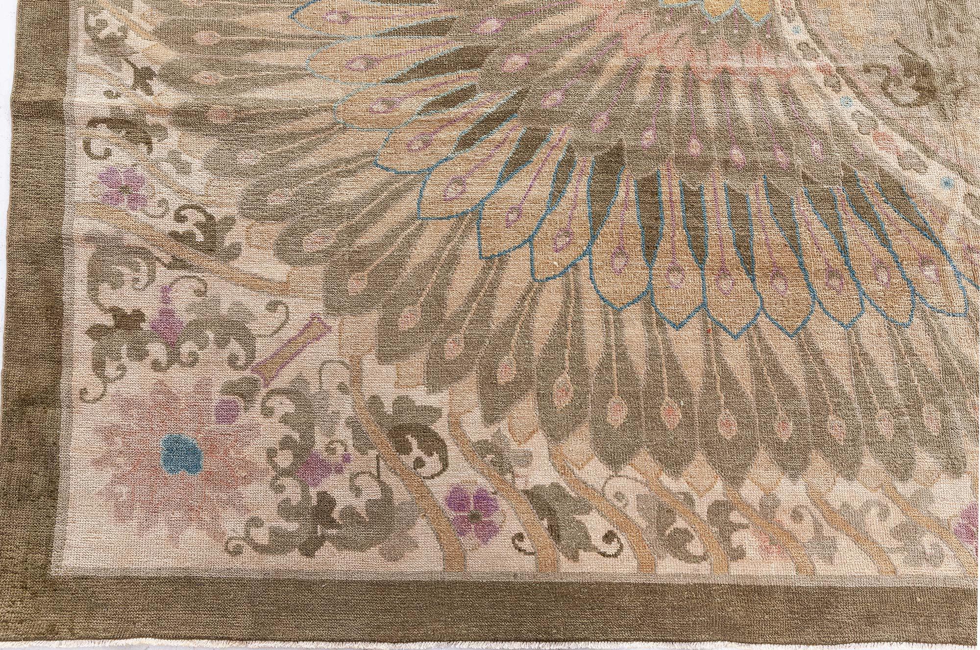 Tapis vintage en laine botanique chinoise fait à la main Doris Leslie Blau Bon état - En vente à New York, NY