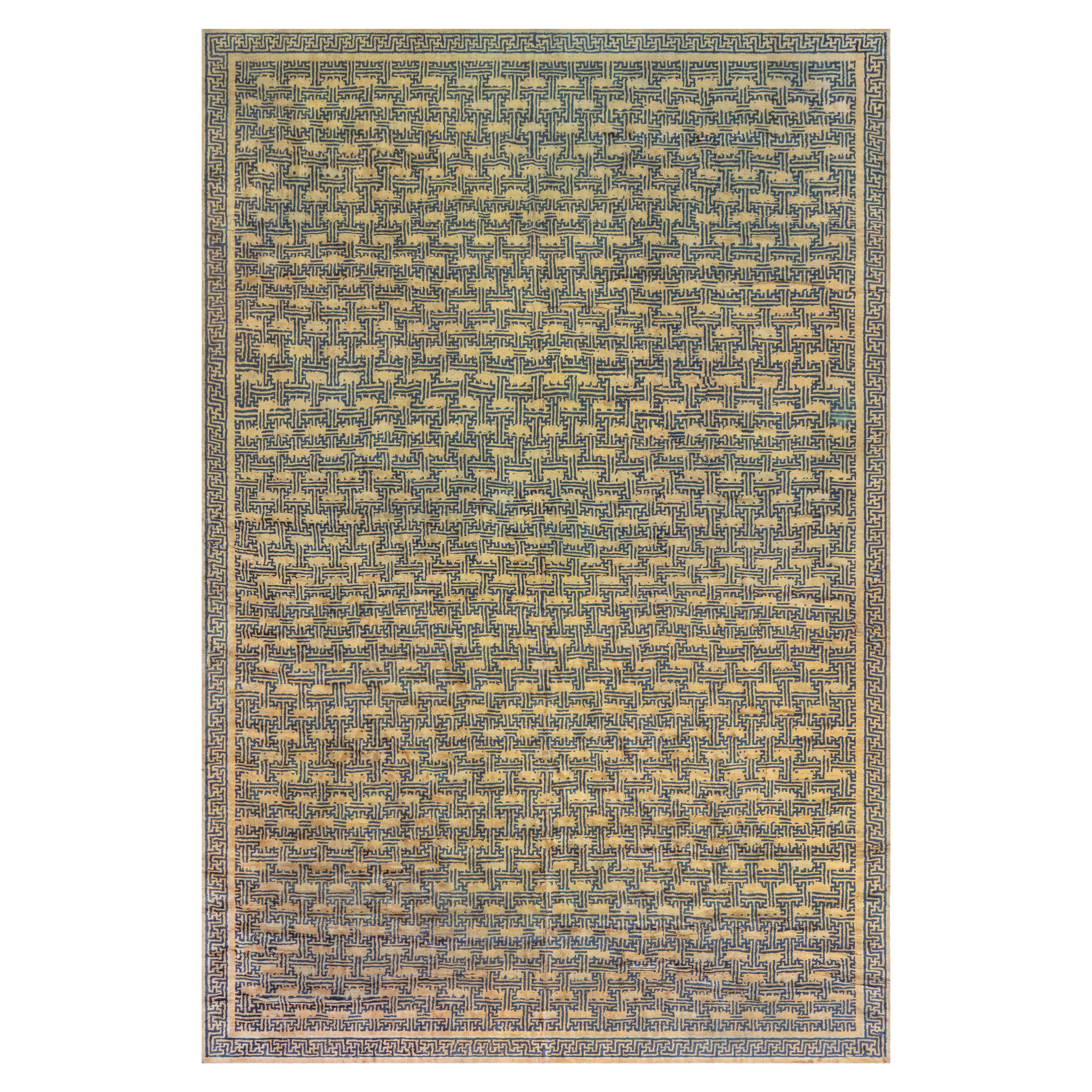 Doris Leslie Blauer chinesischer Vintage-Teppich