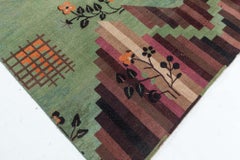 Doris Leslie Blau Vintage Chinese Deco Rug with Emerald Green Field