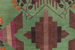 Doris Leslie Blau Vintage Chinese Deco Rug with Emerald Green Field