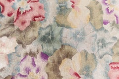 Doris Leslie Blau Vintage Chinese Floral Cream Hand-Knotted Wool Rug