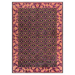 Doris Leslie Blau Vintage Chinese Floral Purple Hand-Knotted Wool Rug