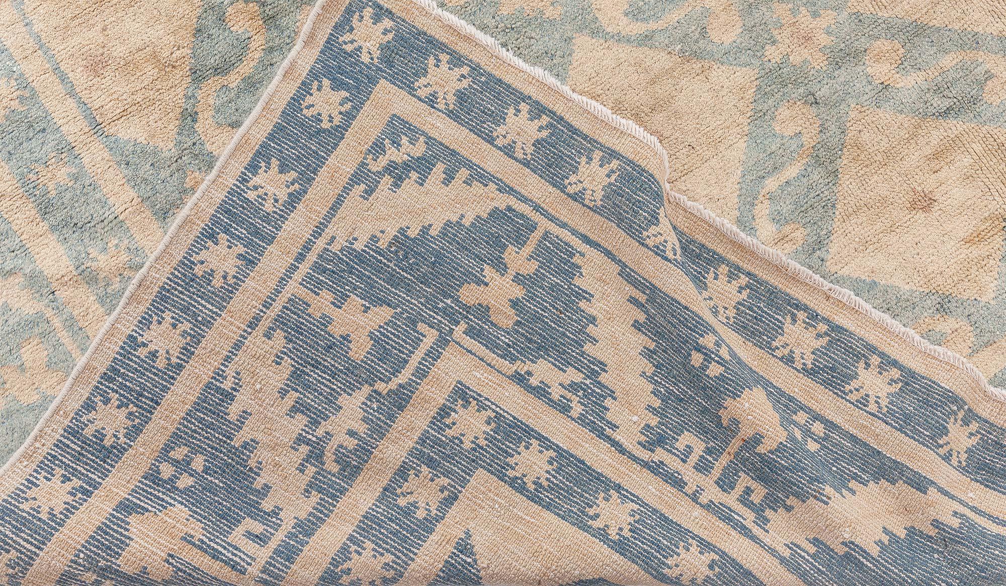 Tapis Art déco chinois vintage Doris Leslie Blau en céladon et ivoire en vente 2