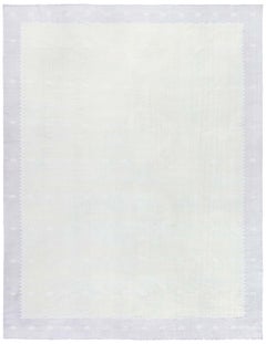 Doris Leslie Blau Vintage Dhurrie Abstract Soft White Handmade Rug