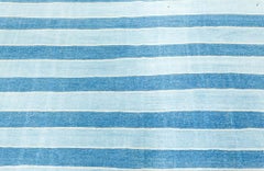 Doris Leslie Blau Vintage Dhurrie Striped Blue And Blue Flatweave Cotton Carpet