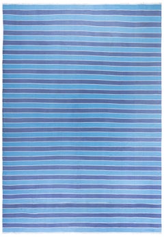 Doris Leslie Blau Vintage Dhurrie Stripes White Handmade Rug