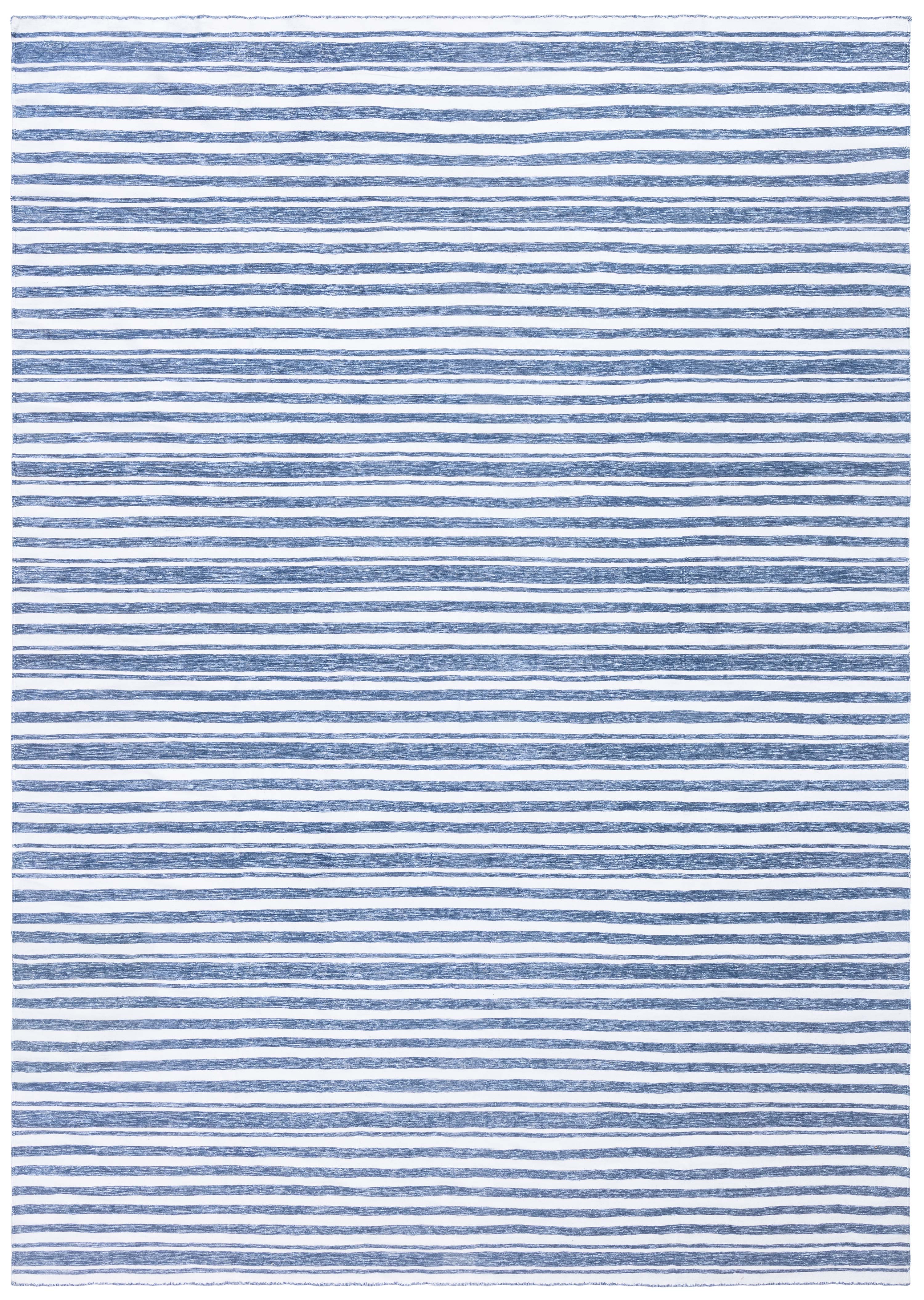 Doris Leslie Blau Vintage Dhurrie White And Light Blue Hand-Knotted Rug